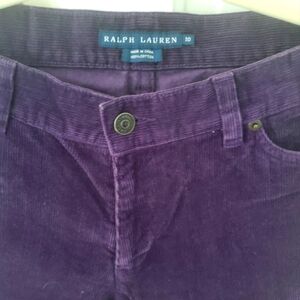 Ralph Lauren Purple Corduroy Bootcut Midrise Ladies Pants Size 10